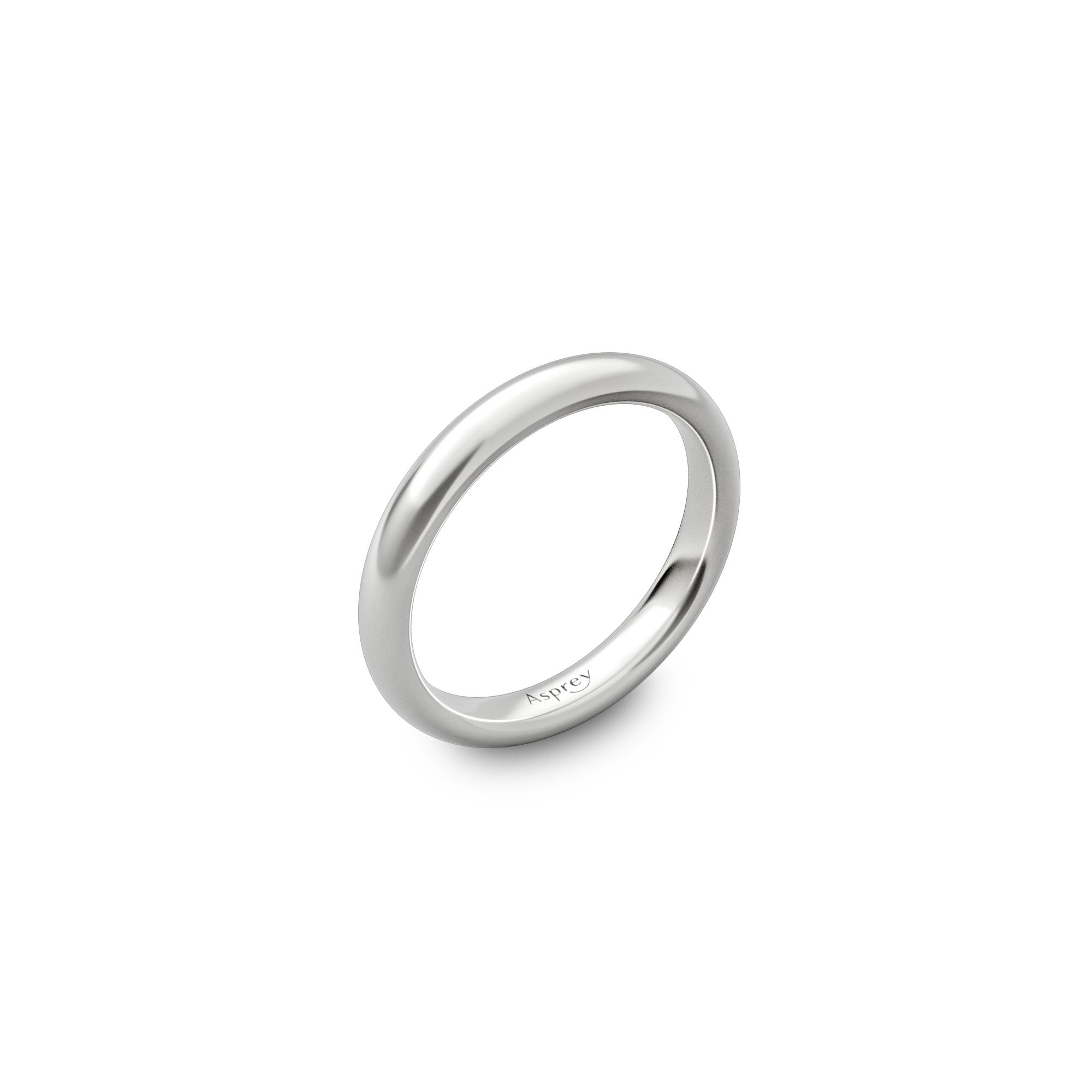 Court Wedding Ring 3mm, Platinum