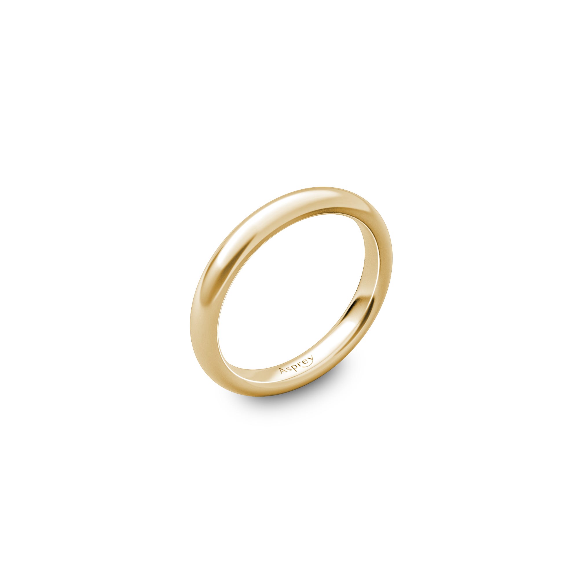 Court Wedding Ring 3mm, 18ct Yellow Gold