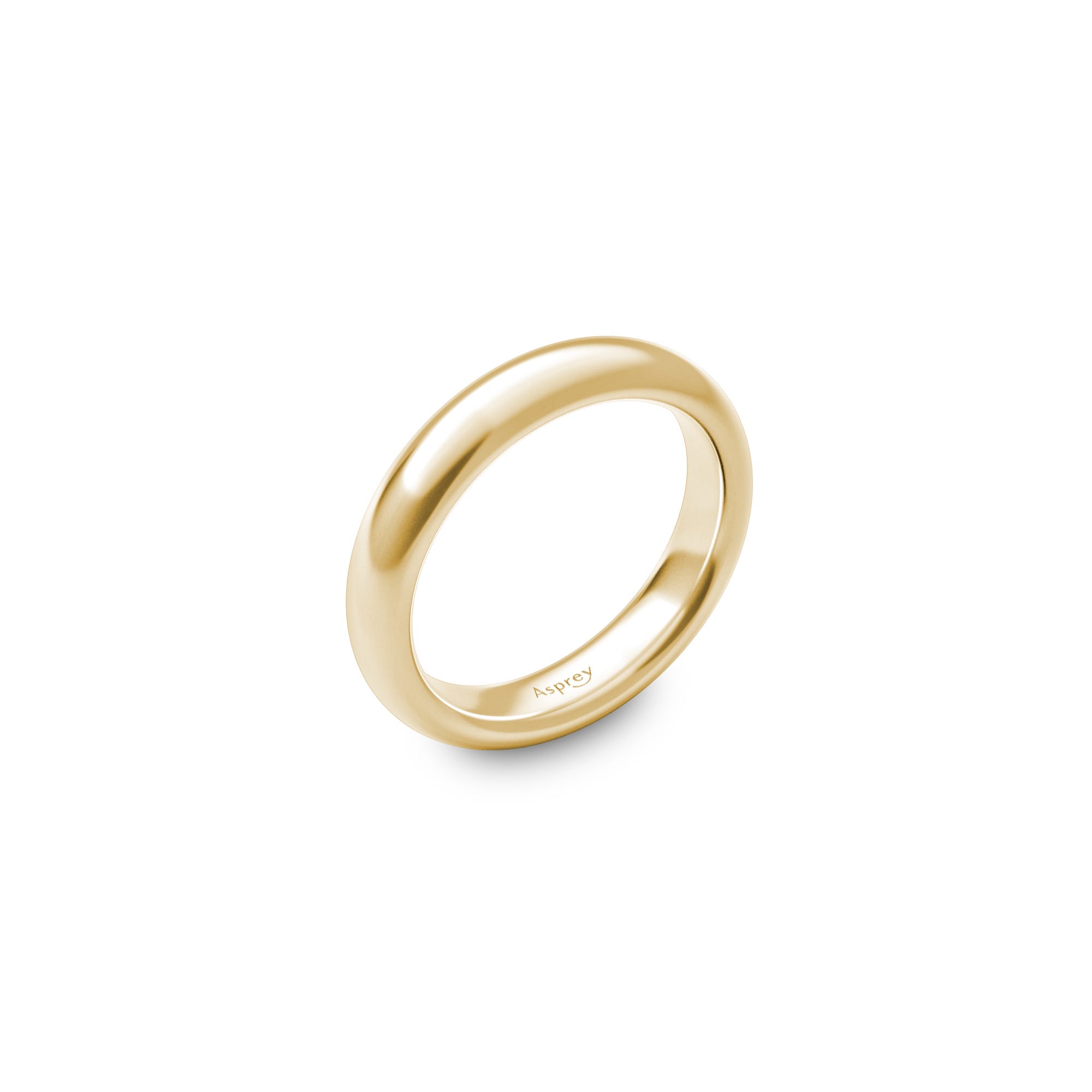 Court Wedding Ring 4mm, 18ct Yellow Gold