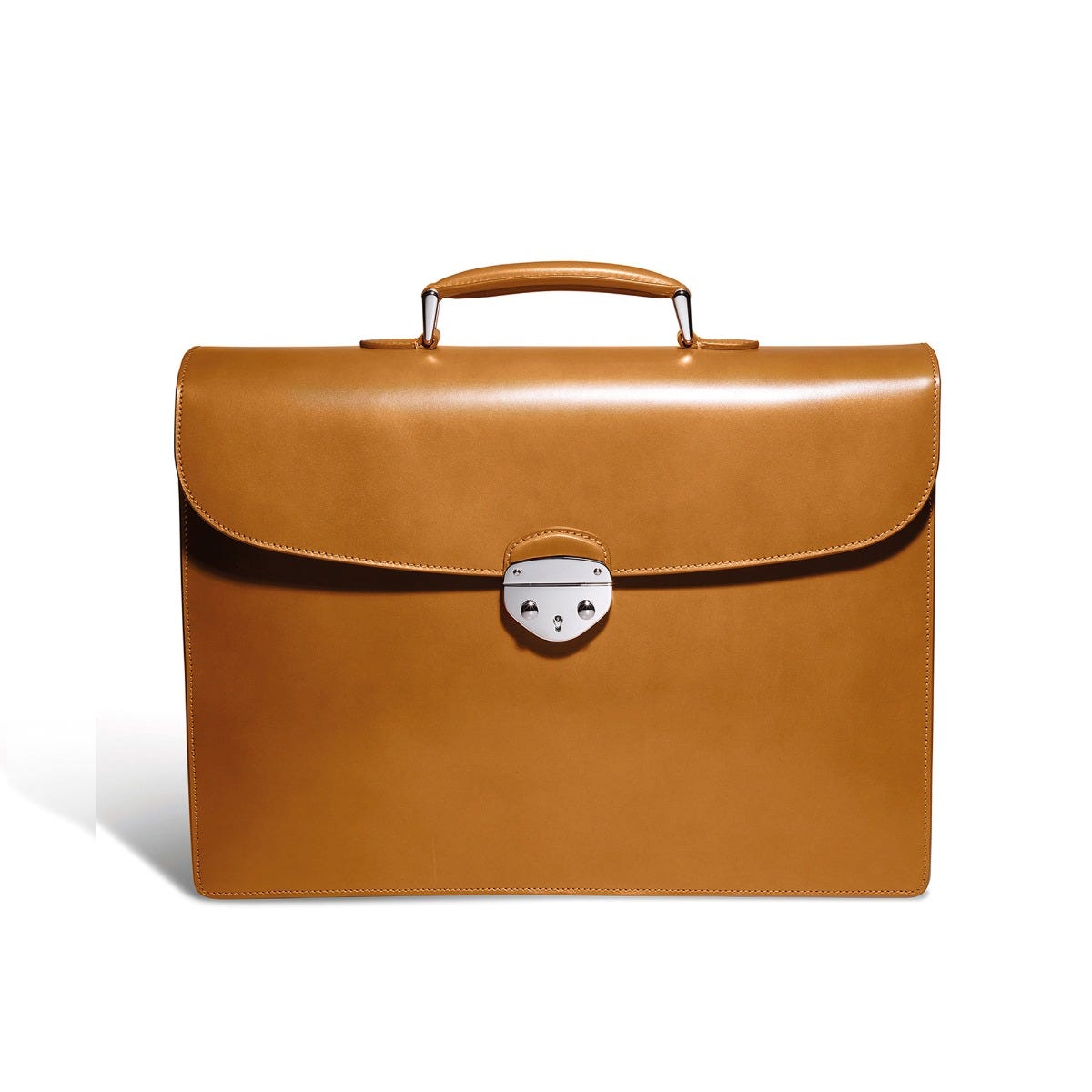 Hanover 3 Briefcase in Saddle Leather