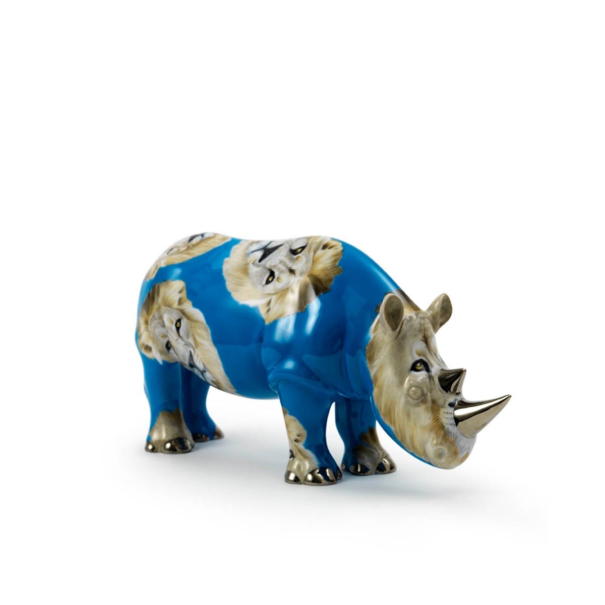 Rhino Figurine, Lion Design