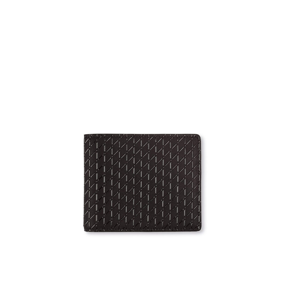 Crosshatch 8cc Billfold Wallet in Black Crosshatch Leather