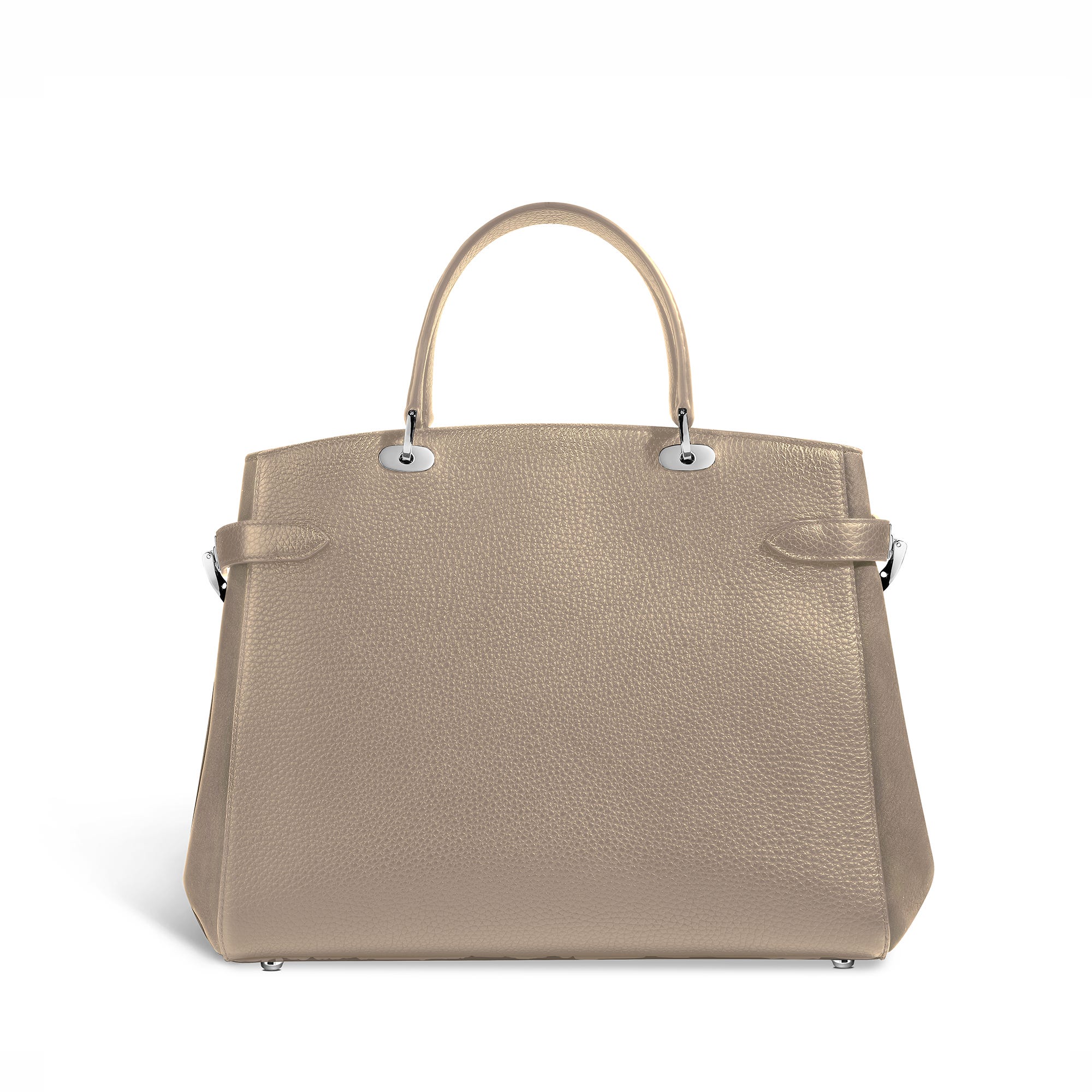 Taylor Large Handbag in Ecru Soft Grain Leather