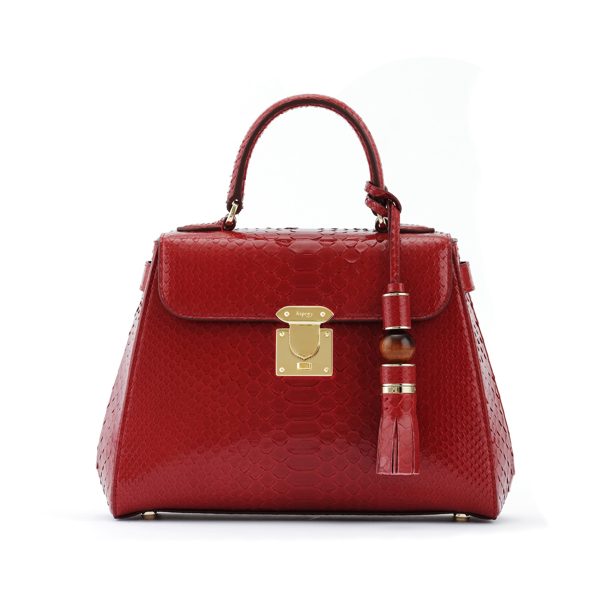 167 Small Handbag in Sienna Red Python