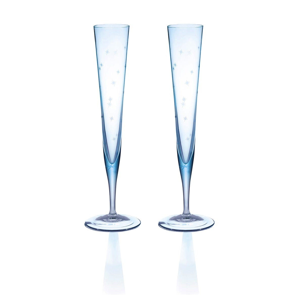 Star Champagne Flutes Set of 2, Sapphire