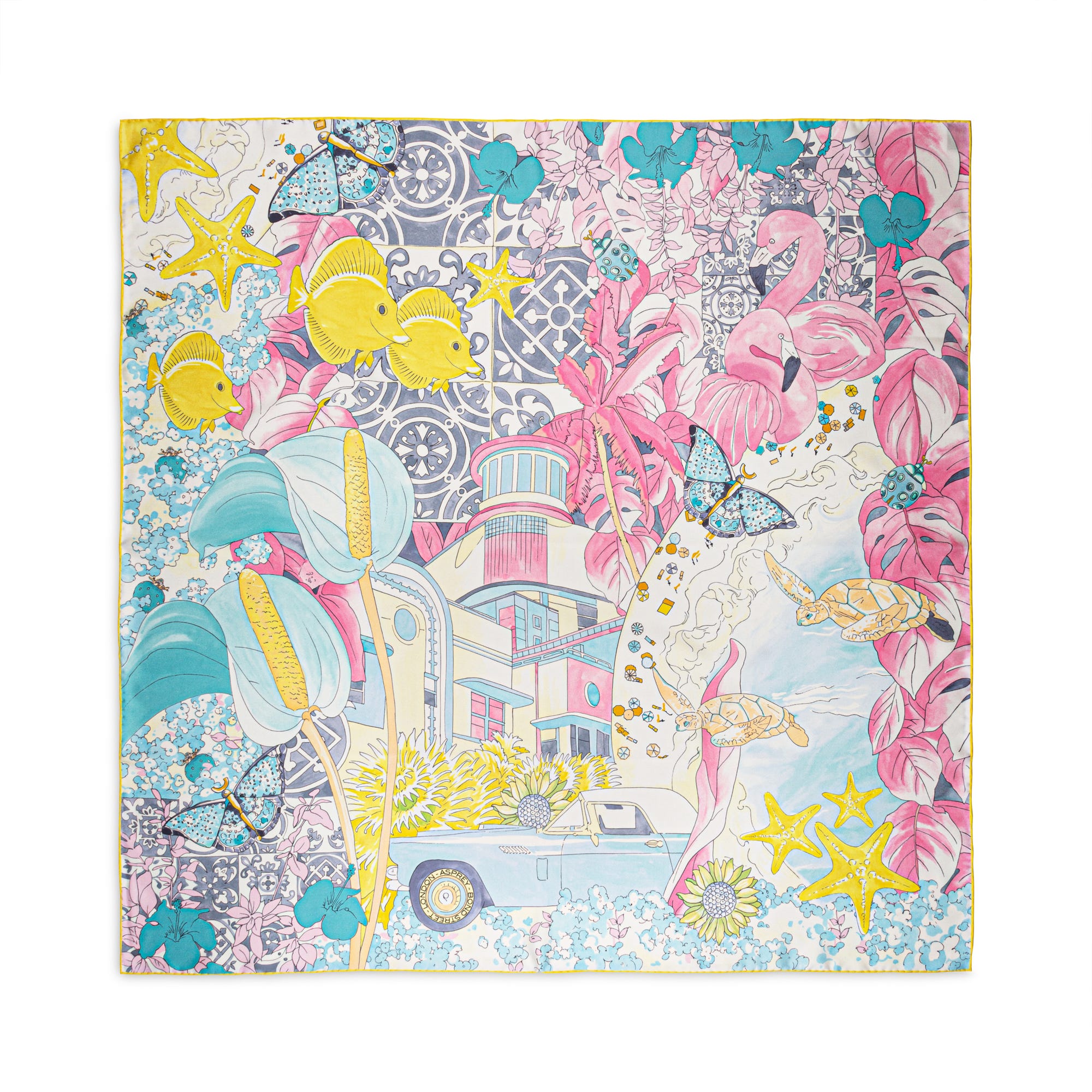 Tropical Charms Silk Scarf Candy