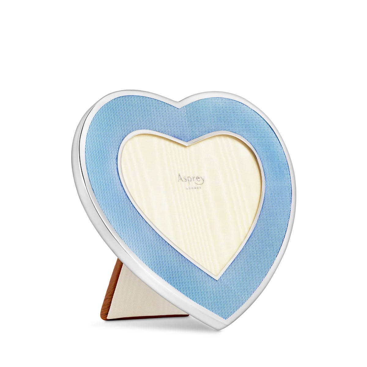 Heart shaped Enamel Frame, 4" x 3", Blue