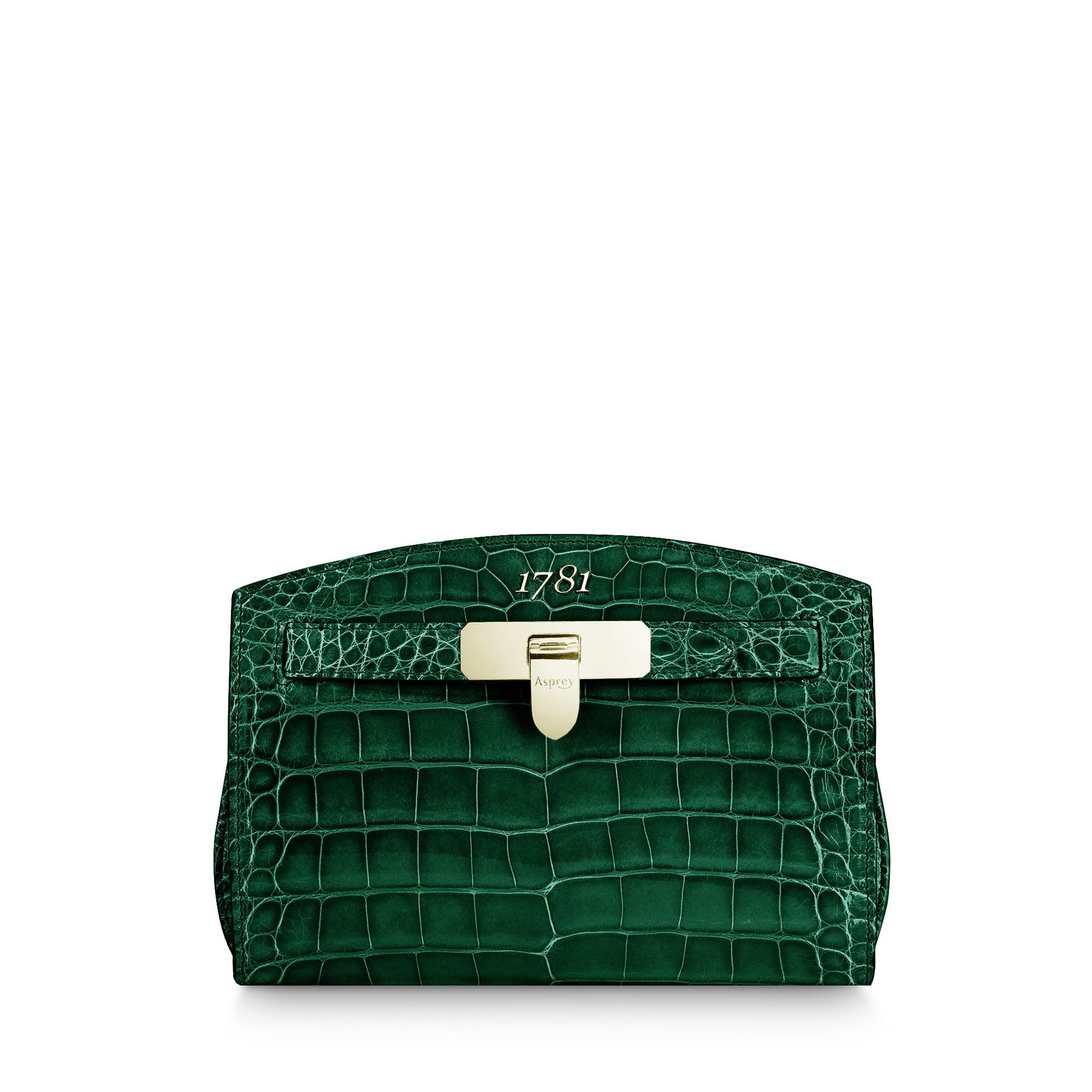 1781 Pochette Handbag in Emerald Green Crocodile