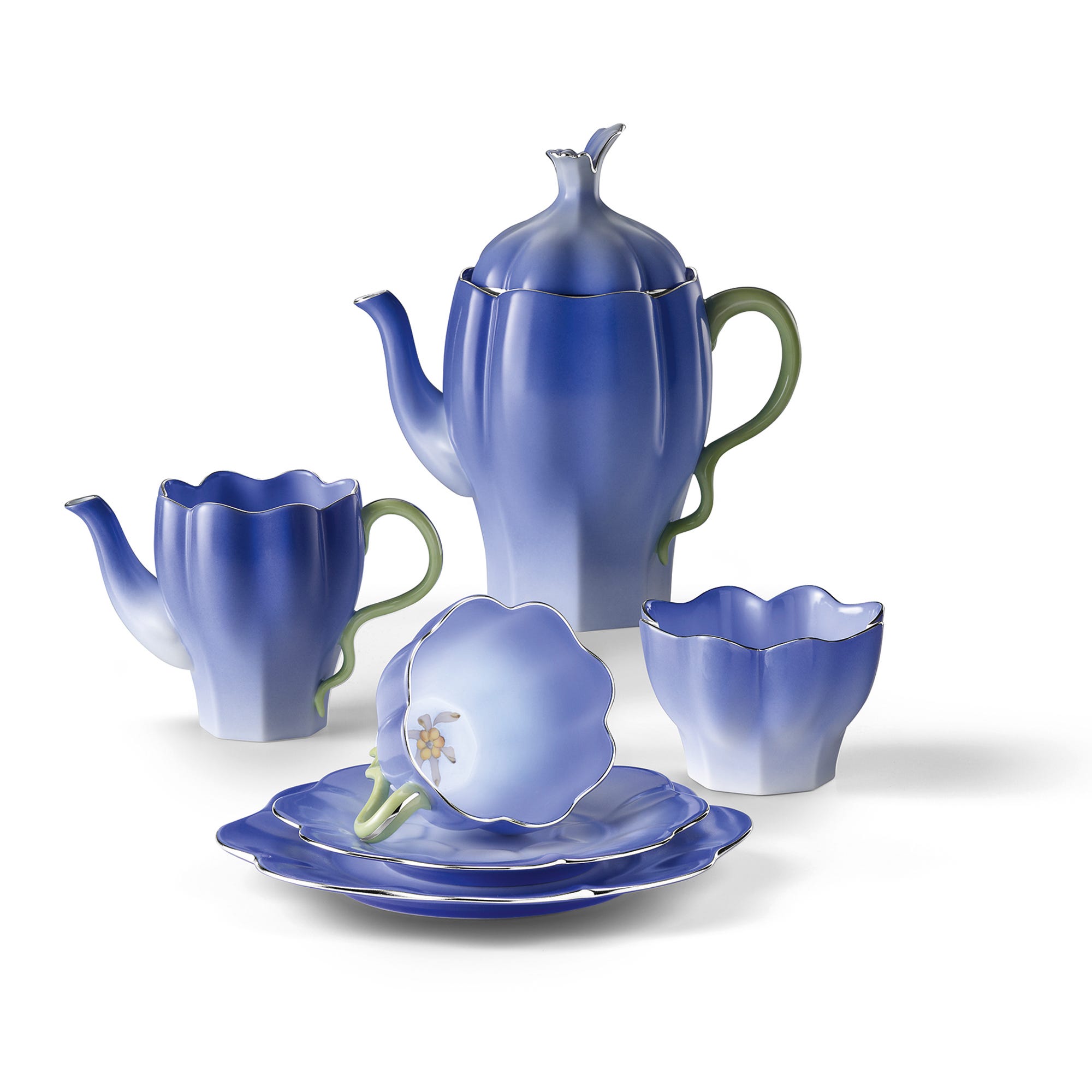 Morning Glory Porcelain Tea Set for 6