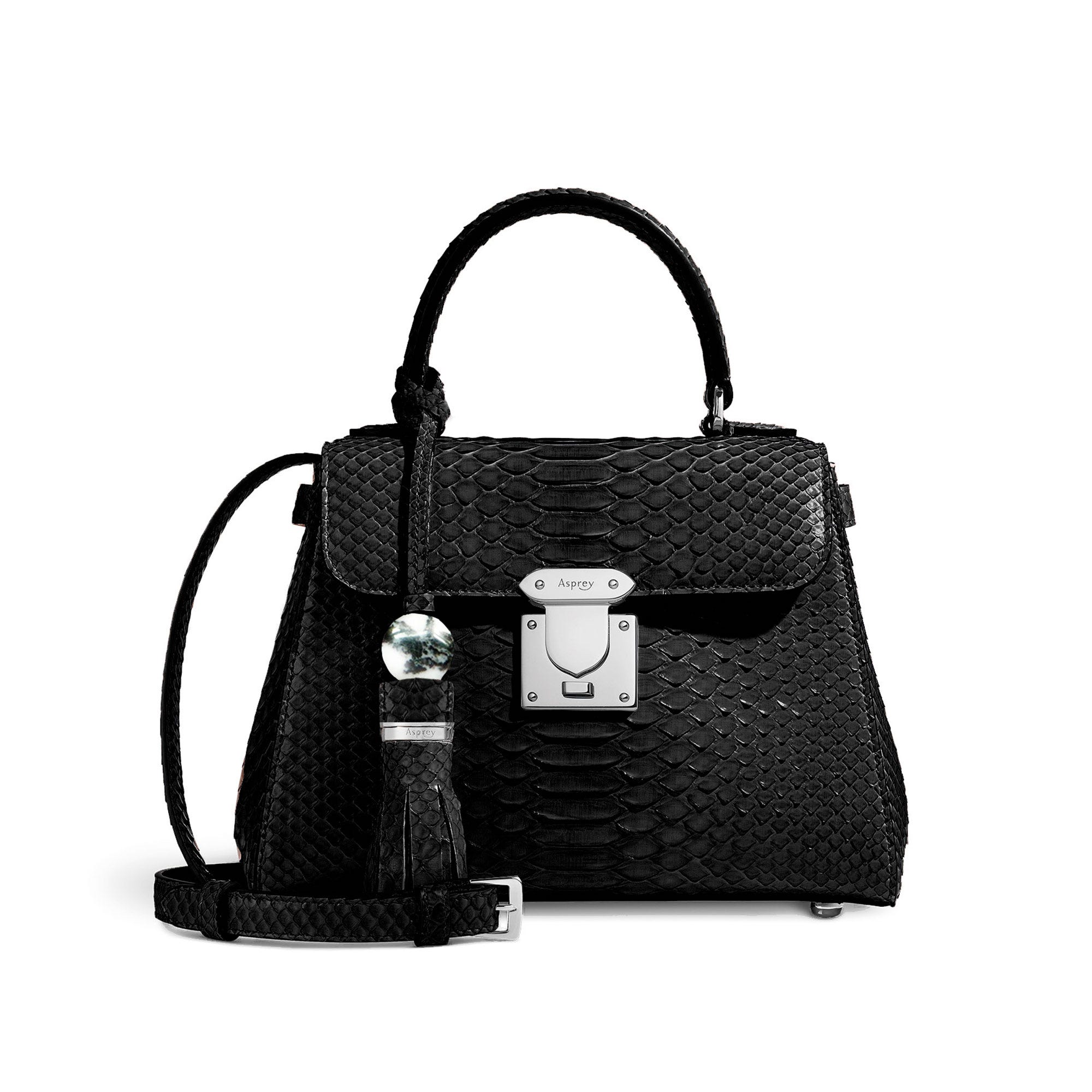 167 Mini Handbag in Black Python