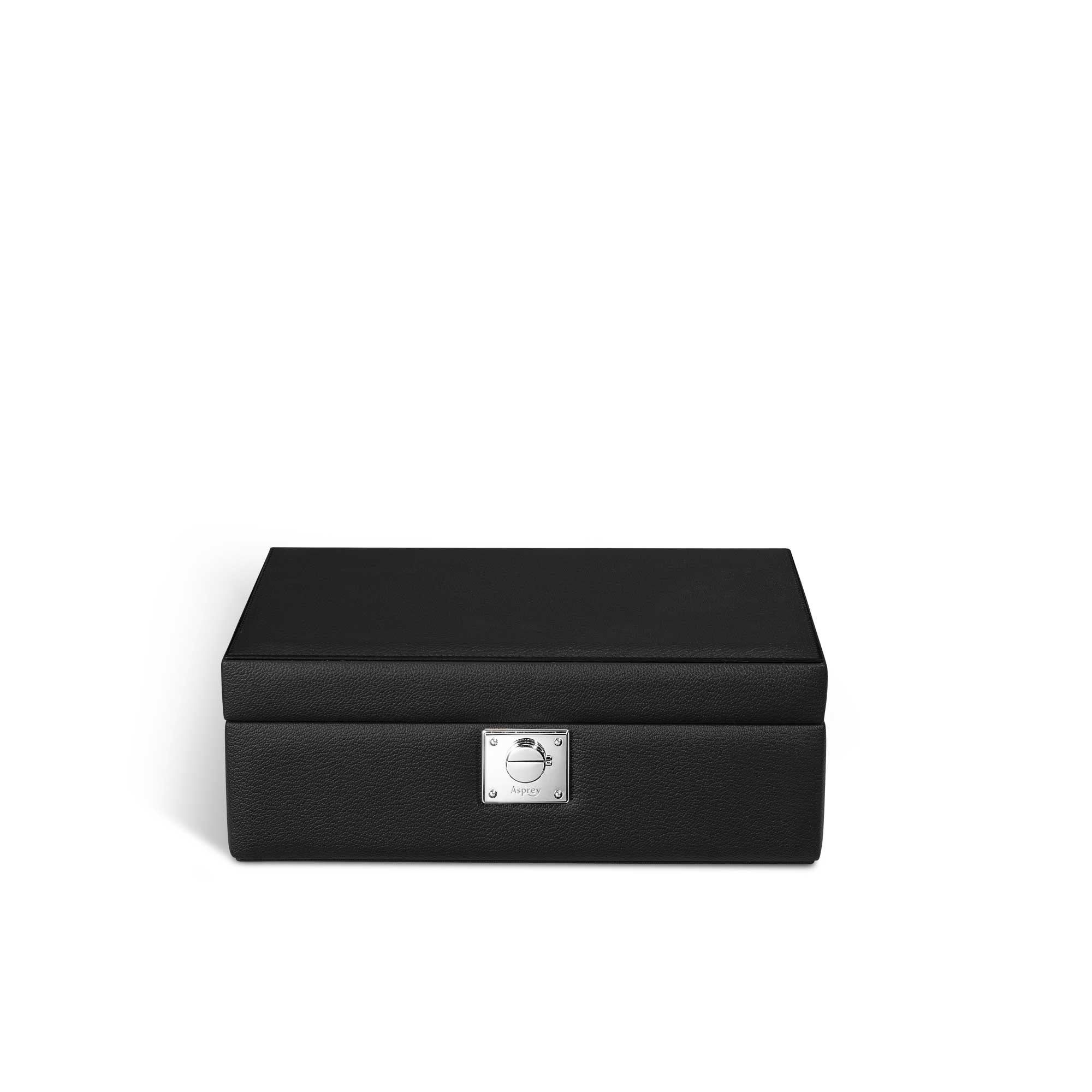 Leigh Jewel Case with Travel Box in Black Goatskin