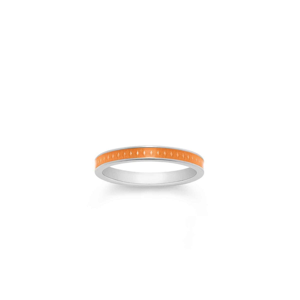 167 Enamel Ring in White Gold 3mm, Orange